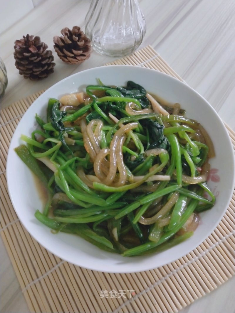 Stir-fried Vermicelli with Spinach (quick Vegetarian Vegetable) recipe