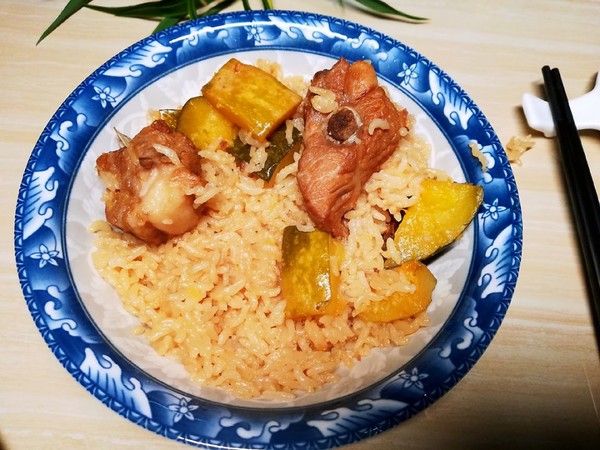 Bawang Supermarket丨pumpkin Ribs Braised Rice with Rice Cooker recipe