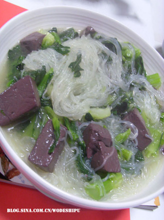 Duck Blood Green Vegetable Soup recipe