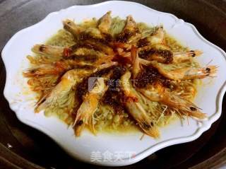 Steamed Enoki Mushroom with Garlic Shrimp recipe