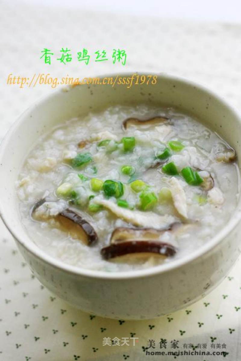 Mushroom Chicken Congee recipe