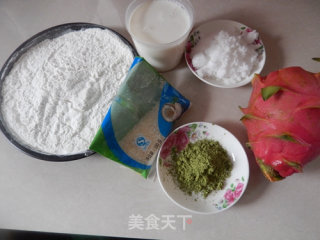 Matcha Pitaya Glutinous Rice Cake recipe