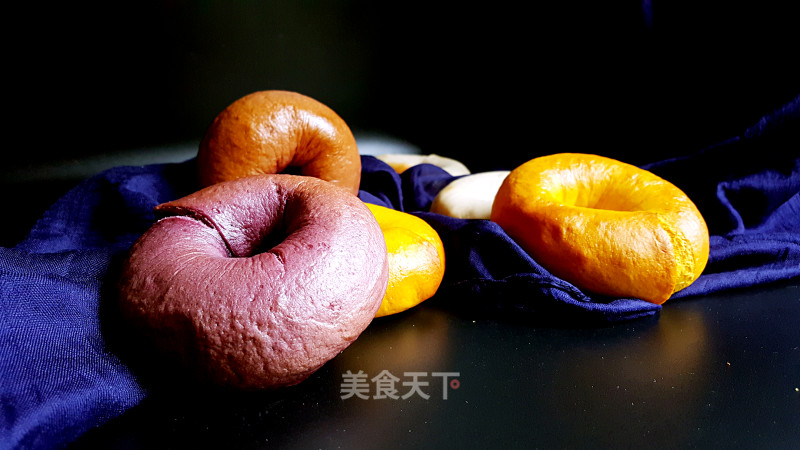 #aca Fourth Session Baking Contest# Make Erotic Colorful Bagels with Vegetable Puree