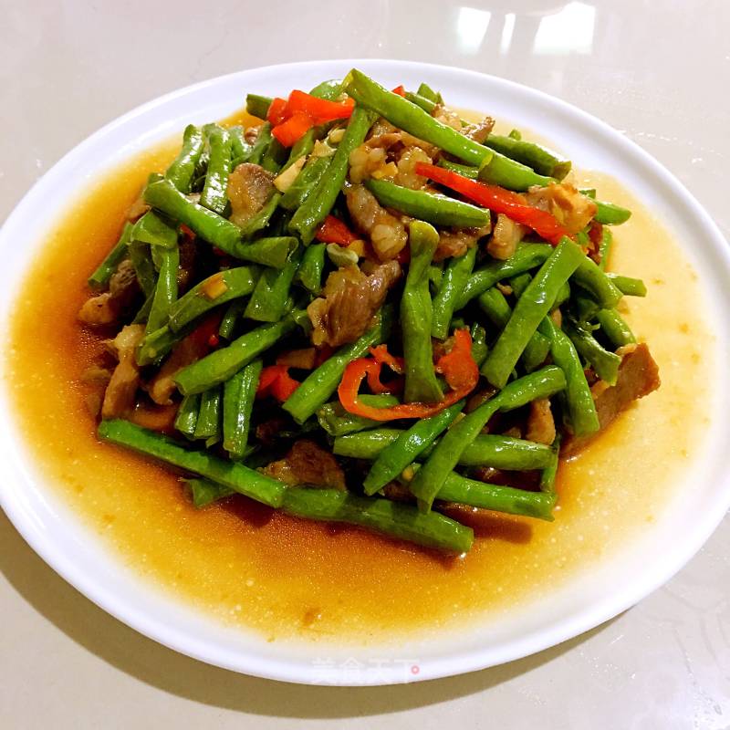 Fried Pork with Beans recipe