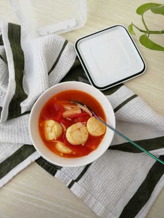 Enoki Mushroom Tomato Tofu Soup