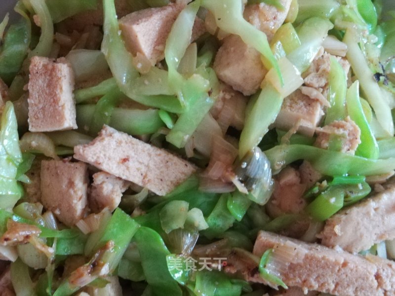 Fried Green Cabbage with Tofu recipe