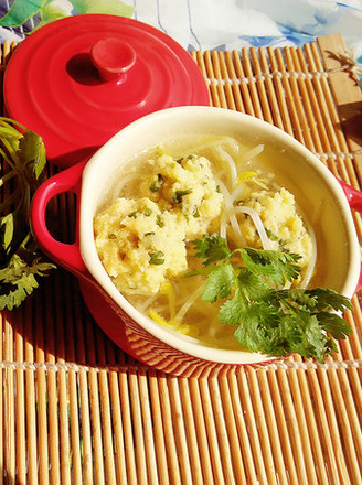 Cilantro Meatball Bean Sprout Soup recipe