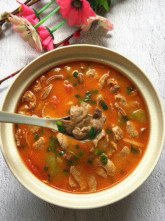 Loofah Tomato Pork Liver Soup recipe