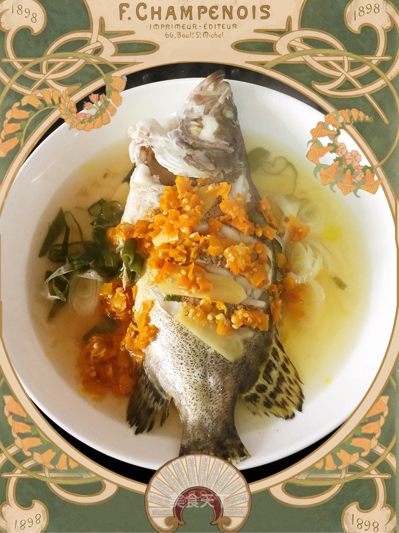 Steamed Mandarin Fish with Golden Chopped Pepper recipe