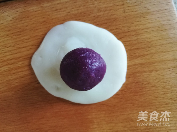 Three-color Snowy Mooncake with Purple Sweet Potato Stuffing recipe