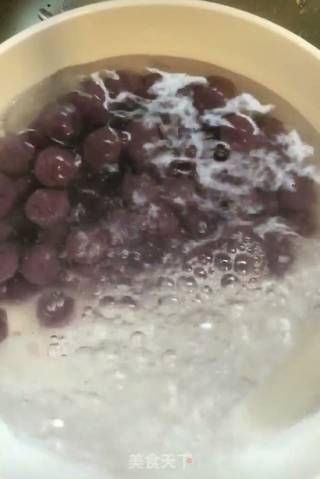 Purple Sweet Potato Taro Balls Sago Sauce recipe