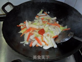 Stir-fried Rice Cake with Sausage recipe