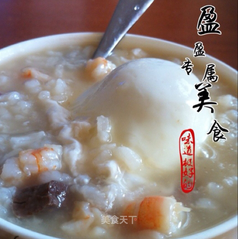 Lean Meat and Shrimp Nest Egg Congee