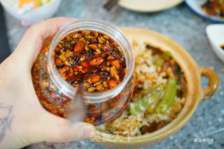 Food Festival Claypot Rice with Sausage and Snow Pea recipe