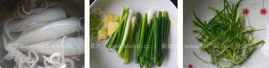 Fresh Squid with Scallion Oil recipe
