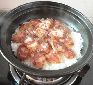 Claypot Rice with Broccoli and Sausage recipe