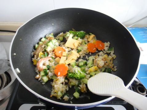 Mixed Vegetables and Cheese Fried Rice recipe