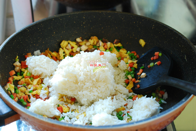 Fried Rice with Mustard, Mixed Vegetables and Egg recipe