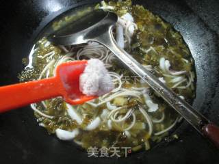 Squid Noodle Soup with Pickled Vegetables recipe