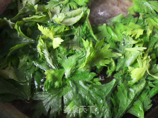 #凉饭菜#celery Leaves Mixed with Chili recipe