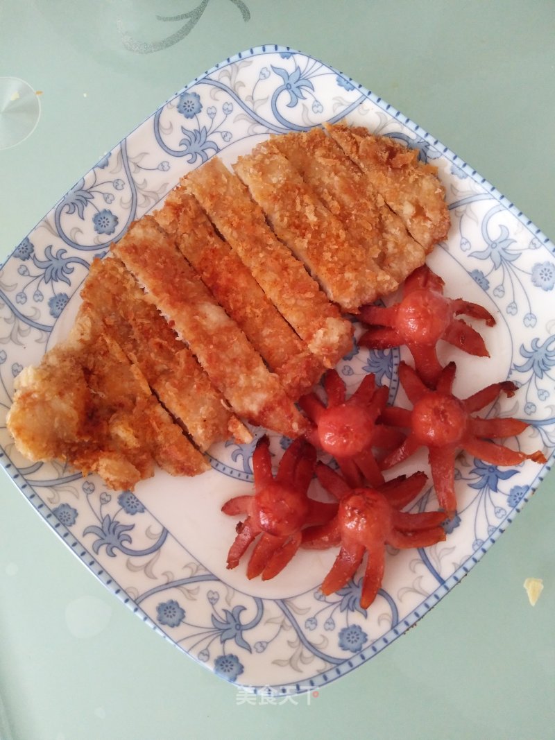 Fried Chicken Steak with Small Octopus recipe