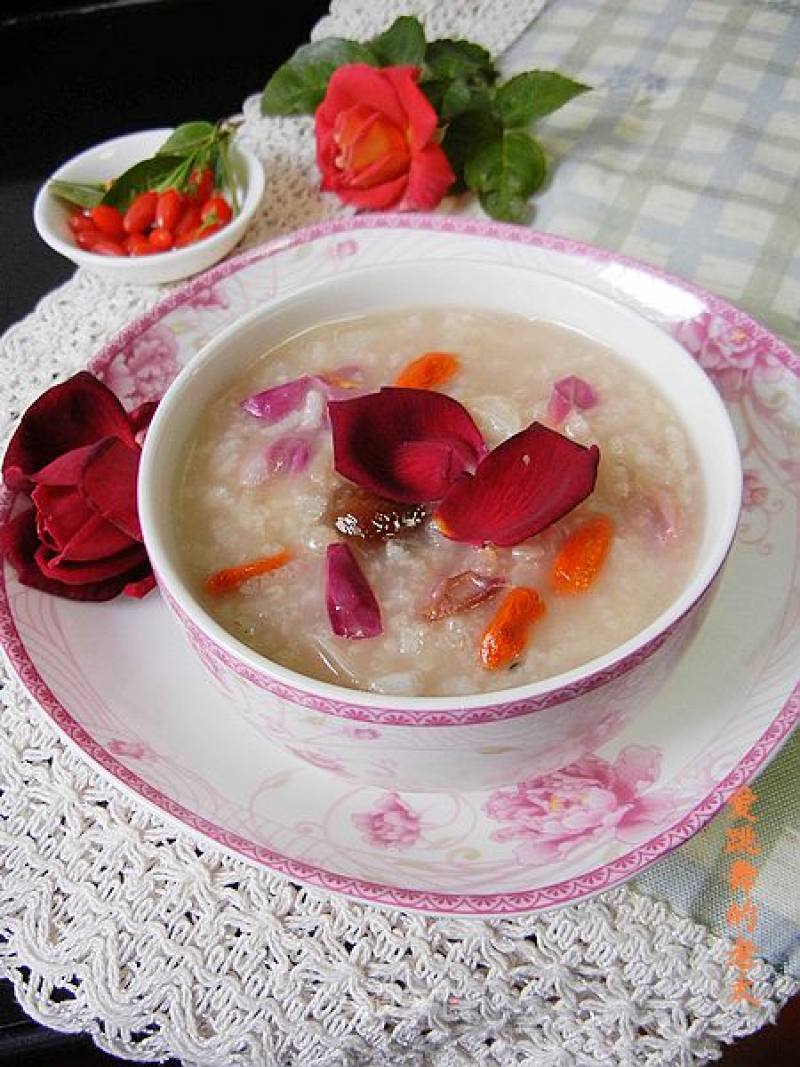 Rose Longan Porridge recipe