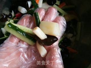 Cucumber with Lotus Root Strips recipe