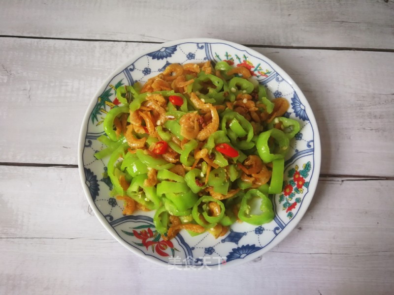 Stir-fried Dried Shrimp with Green Pepper recipe