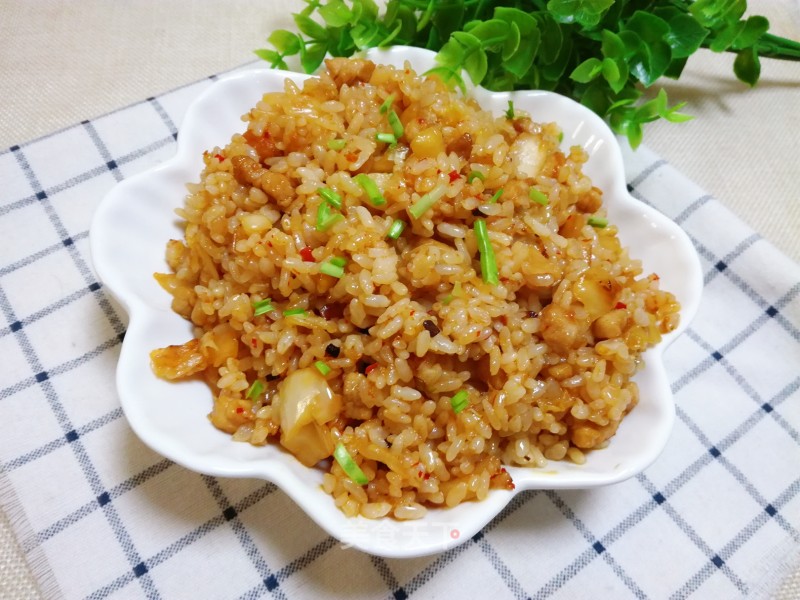 Fried Rice with Spicy Cabbage and Diced Pork