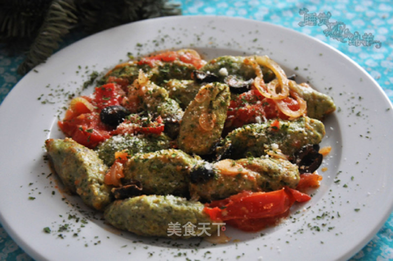 Homemade Spinach Olive Gnocci (bread Version) recipe