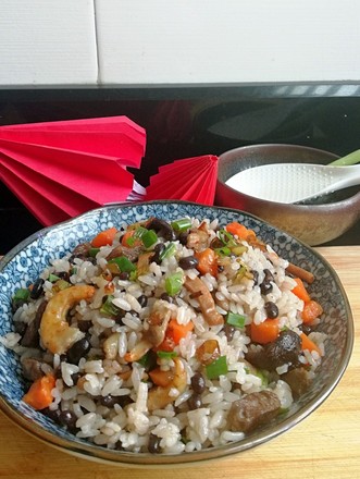 Braised Rice with Black Beans recipe