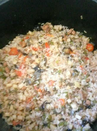 Vegetable and Meat Braised Rice recipe