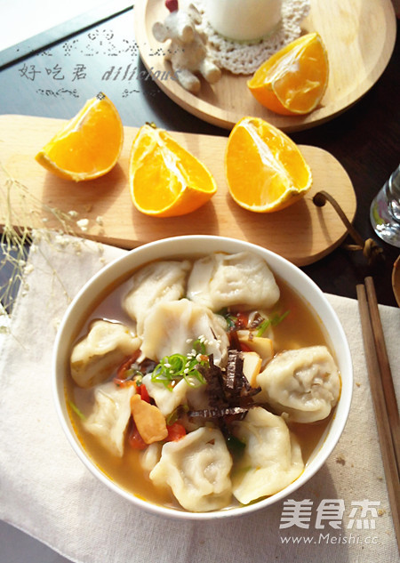 Sour and Spicy Dumpling Soup with Seasonal Vegetables recipe