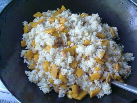 Pumpkin and Shrimp Fried Rice recipe