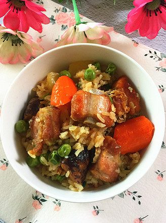 Braised Rice with Pork Ribs and Mixed Vegetables recipe