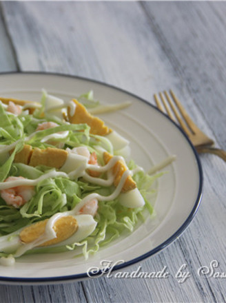 Shrimp, Egg and Cabbage Salad