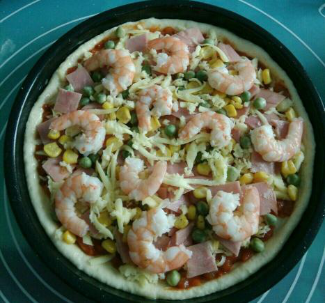 Shrimp Ham Pizza recipe
