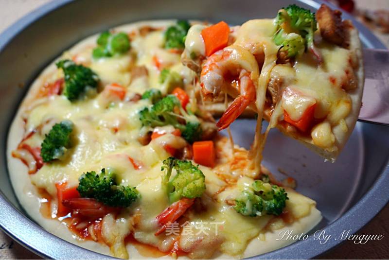 #aca烤明星大赛# Crispy Bottom Shrimp and Chicken Pizza recipe