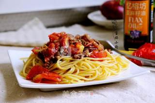 Stir-fried Spaghetti with Beef Steak Sauce recipe