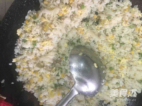 Fried Rice with Green Beans and Corn Beef recipe
