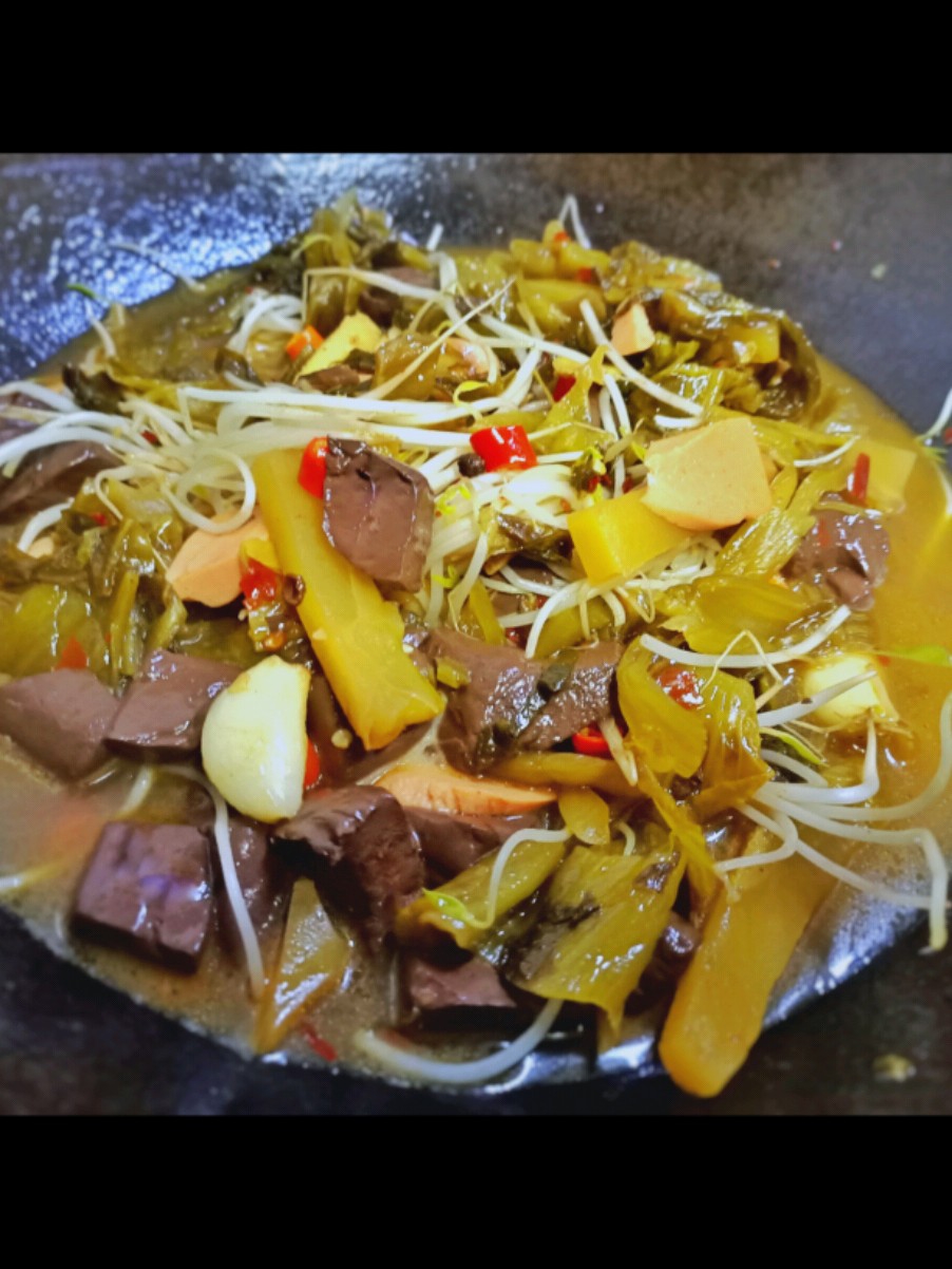 Roasted Duck Blood with Sauerkraut recipe