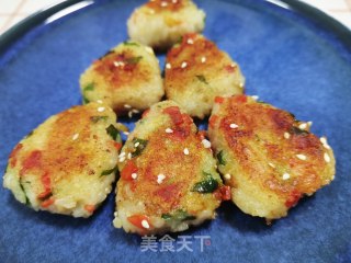 Green Vegetable Ham Rice Ball recipe