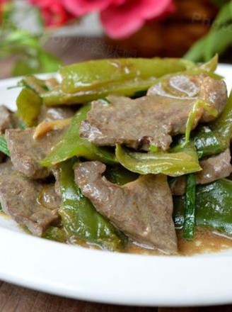 Stir-fried Beef Liver with Green Pepper recipe