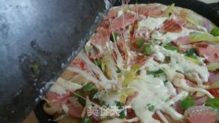 Homemade Delicious Asparagus Elbow Ham Pizza recipe