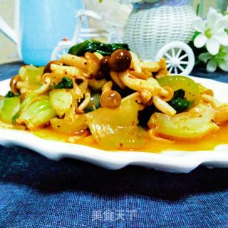 Mushrooms Mixed with Rape recipe