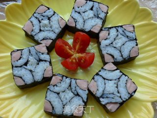 【flower Sushi】----square Shape Sushi recipe