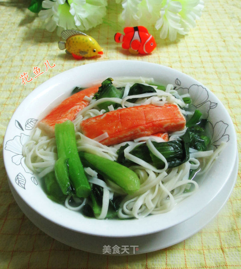 Noodle Soup with Crab Sticks and Cabbage Core recipe