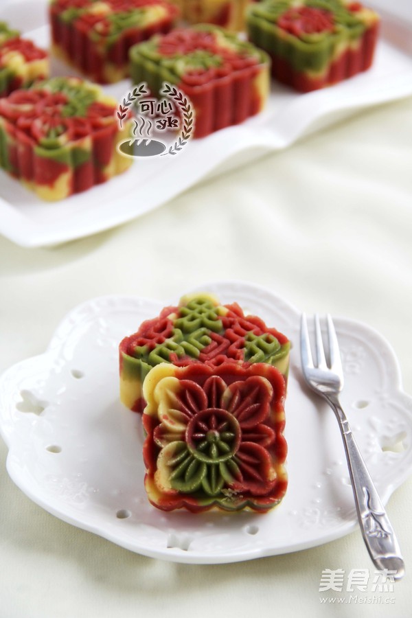 Dazzling Colorful Mung Bean Cake recipe