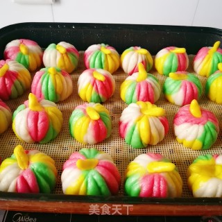 Rainbow Bean Paste Bun recipe