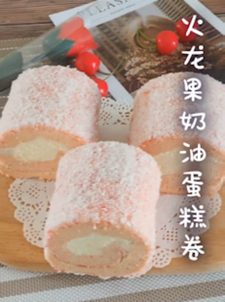 Dragon Fruit Cream Cake Roll recipe